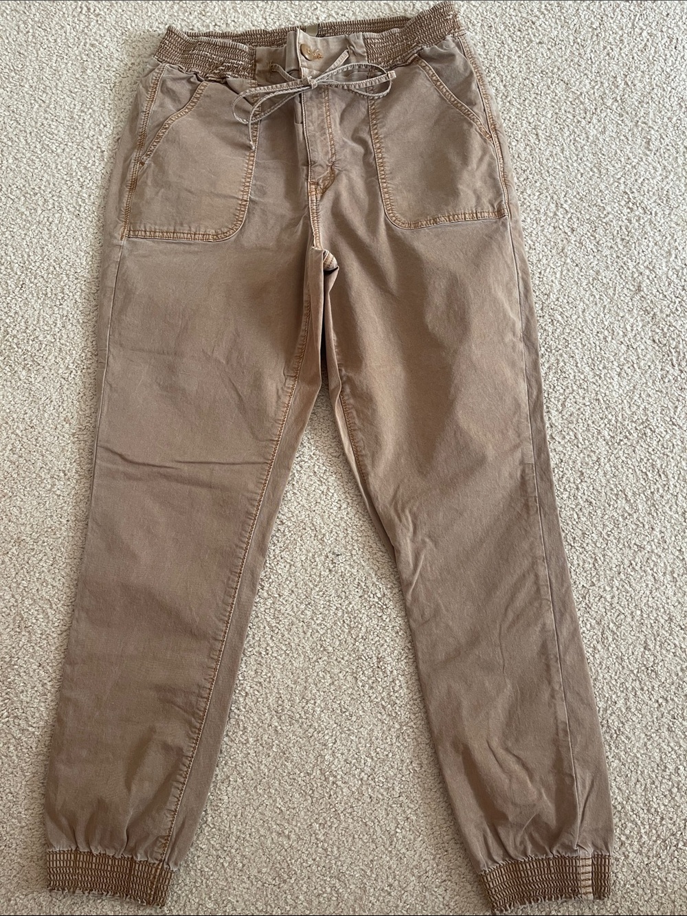American Eagle Outfitters Light Brown Elastic Waist pants